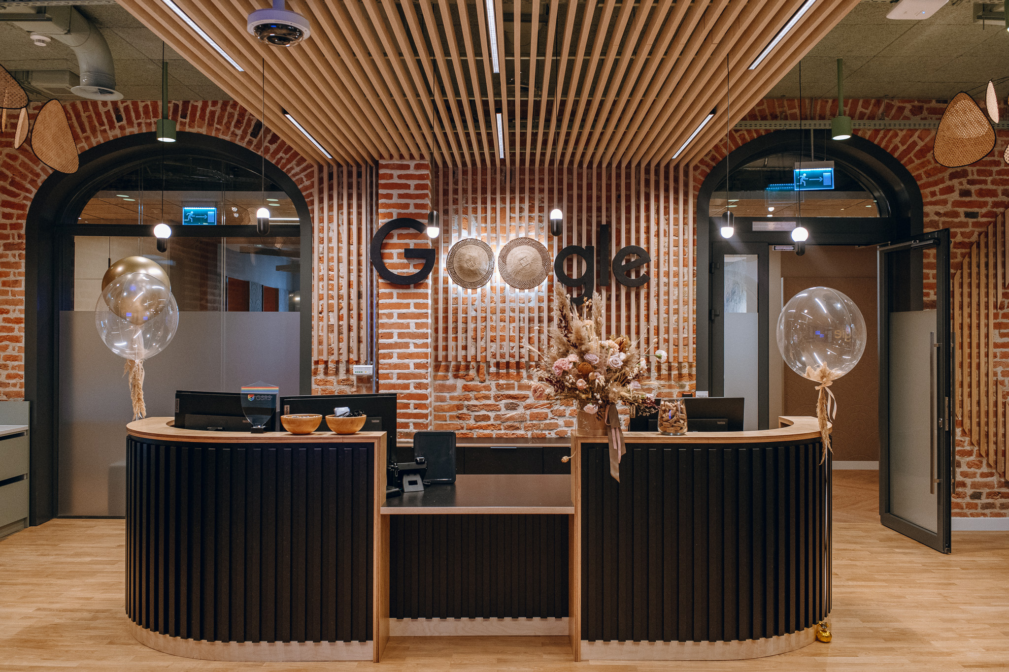 Reception area of the Google office in Kraków